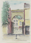 3061431738 Gezicht door de toegangspoort van de Universiteitsbibliotheek (Wittevrouwenstraat 7-11) te Utrecht op een ...